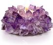 illuminate your space with kalifano's natural amethyst cluster candle holder - energize and heal with this decorative geode votive logo