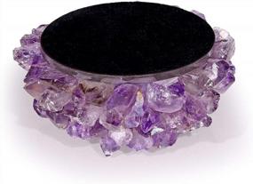 img 1 attached to Illuminate Your Space With KALIFANO'S Natural Amethyst Cluster Candle Holder - Energize And Heal With This Decorative Geode Votive