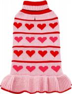 adorable kyeese valentines day sweaters for dogs in cute red love design with leash hole - perfect pet clothes for small-medium sized breeds logo