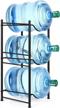 mooace 3-tier water jug rack, 5 gallon detachable water bottle holder organizer storage rack, black logo