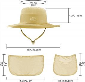 img 1 attached to UPF 50+ Sun Protection Fishing Hat With Wide Brim, Face & Neck Flap Cover For Men And Women - BROTOU Outdoor Cap