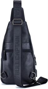 img 2 attached to Универсальная кожаная сумка-слинг: идеально подходит для приключений на свежем воздухе и повседневного использования - для мужчин и женщин