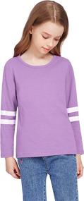 img 3 attached to Greatchy Shirts Sleeve Crewneck T Shirt Girls' Clothing via Tops, Tees & Blouses