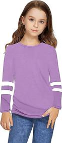 img 4 attached to Greatchy Shirts Sleeve Crewneck T Shirt Girls' Clothing via Tops, Tees & Blouses