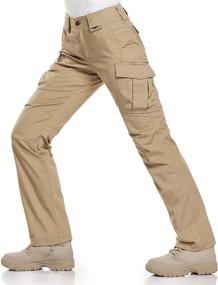 img 4 attached to Женские тактические брюки CQR Flex Stretch, водонепроницаемые рабочие брюки из рипстопа, прямые брюки-карго для походов на открытом воздухе с карманами