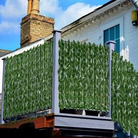 img 2 attached to 🌿 Artificial Ivy Privacy Fence Wall Screen for Outdoor Decor, Garden - DearHouse 118x39.35in Faux Ivy Hedges Fence and Vine Leaf Decoration