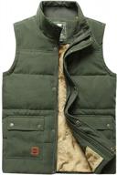 vcansion men's outdoor stand collar fleece jacket vest: stylish & warm casual padded vest coats логотип