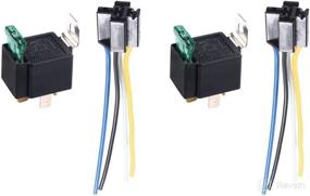 img 4 attached to ESUPPORT 12V 30A Car Motor Heavy Duty Relay Socket Plug 4Pin Fuse Switch On/Off SPST Wire Harness Metal Pack of 2: Enhanced Automotive Power Control Components