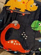 img 1 attached to Cute Dinosaur Blanket For Boys - Colorful Flannel Gift Blanket Drawn With Simple Strokes - Perfect Room Decor For Kids - ARTBECK (Grey, 50"X60") review by Mark Hayes