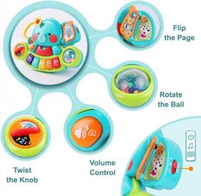 img 2 attached to IPlay ILearn Baby Musical Elephant Toy - электронная обучающая сенсорная фортепианная клавиатура для мальчиков и девочек в возрасте от 6 до 24 месяцев