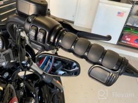 img 6 attached to Customize Your Ride With HTTMT TRHB114E-25 Motorcycle Black 1" Spike Handlebar Grips Throttle Boss Compatible With Harley And Kawasaki Models