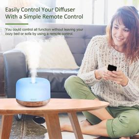 img 1 attached to ASAKUKI 500ml Premium Essential Oil Diffuser with Remote Control - 5 in 1 Ultrasonic Aromatherapy, Fragrant Oil Humidifier Vaporizer: Timer, Auto-Off Safety Switch