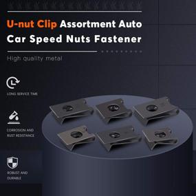 img 2 attached to Rustark 225 Pcs 6 Size SAE U-Nut Clip Assortment for Auto Car Speed Nuts Fastening, with Convenient Storage Box, Ideal for Dash, Door Panel, and Interior Applications