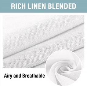 img 2 attached to Waterproof Outdoor Linen Sheer Patio Curtains With Light Filtering Privacy - Detachable Tab Top For Gazebo, Cabana, And Porch Decor - White, 2 Pieces, W52 X L84