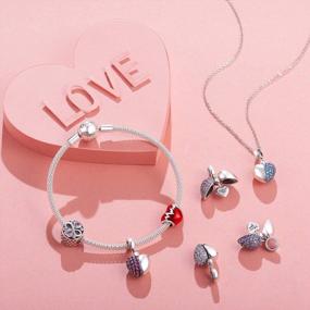 img 3 attached to 925 Sterling Silver "I Love You" Heart Pendant Charm With 5A Cubic Zirconia For Women Girls Wife Mom Daughter Friends Bracelet