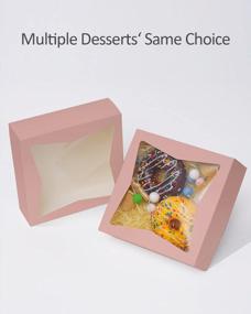 img 2 attached to 15-Pack Pink Pie Boxes 8X8X2.5In With Window - 380 GSM Thick & Sturdy For Cookies, Donuts, Cakes & Pastries