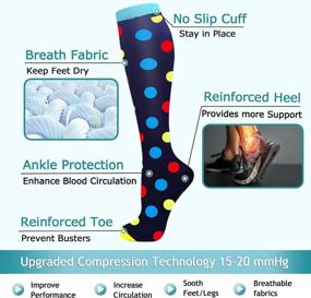 img 1 attached to 8 Pairs 15-20MmHg Compression Socks For Women & Men - Best Support For Nurse, Medical, Running, Athletic