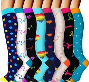 img 4 attached to 8 Pairs 15-20MmHg Compression Socks For Women & Men - Best Support For Nurse, Medical, Running, Athletic