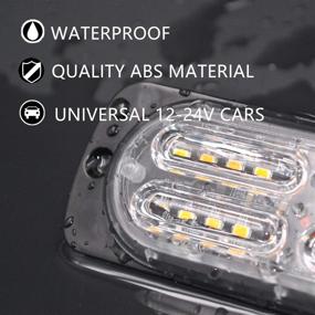 img 3 attached to 12-24V 20-LED Super Bright Emergency Warning Caution Hazard Construction Waterproof Amber Strobe Light Bar With 16 Different Flashing For Car Truck SUV Van - 4PCS (White Blue)