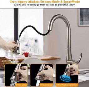 img 3 attached to Brushed Nickel Touchless Kitchen Faucet With Pull Down Sprayer, Dual Function Spray Head, Single Handle Automatic Motion Sensor, One Hole/3 Hole Deck Mount - Ideal For Kitchen Sink