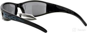 img 2 attached to Black/Blue Flame Wraparound Motorcycle Sunglasses - Choppers Biker Shades