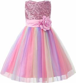 img 4 attached to Rainbow Sequin Tutu Dress For Flower Girls: Ideal For Birthday Parties, Pageants And Special Occasions, By JerrisApparel