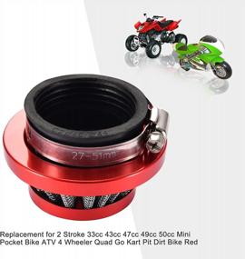 img 1 attached to GOOFIT Red Air Filter 42-44Mm For 2 Stroke 47Cc 49Cc ATV Pocket Bike And Mini Quad
