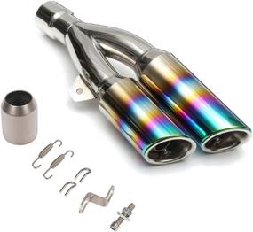 img 4 attached to 🔉 Neeknn Slip on Exhaust with Moveable DB Killer: Stainless Steel Muffler for Dirt Bike, Street Bike, Scooter, ATV Racing (Colorful-Silver, 1.5-2 Inlet)