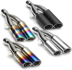 img 3 attached to 🔉 Neeknn Slip on Exhaust with Moveable DB Killer: Stainless Steel Muffler for Dirt Bike, Street Bike, Scooter, ATV Racing (Colorful-Silver, 1.5-2 Inlet)