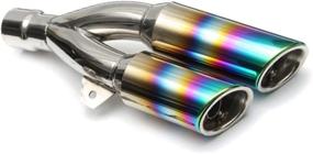 img 2 attached to 🔉 Neeknn Slip on Exhaust with Moveable DB Killer: Stainless Steel Muffler for Dirt Bike, Street Bike, Scooter, ATV Racing (Colorful-Silver, 1.5-2 Inlet)