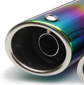 img 1 attached to 🔉 Neeknn Slip on Exhaust with Moveable DB Killer: Stainless Steel Muffler for Dirt Bike, Street Bike, Scooter, ATV Racing (Colorful-Silver, 1.5-2 Inlet)