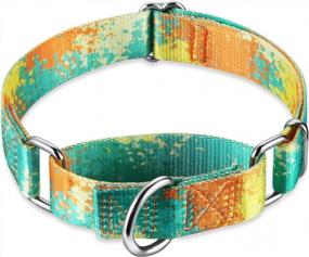 img 3 attached to Dazzber Martingale Dog Collars Colourful Oil Painting Pattern Series - No Pull Pet Collar Silky Soft For Medium And Large Dogs (Small, 5/8 Inch Wide, Deserts And Oases)