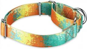 img 2 attached to Dazzber Martingale Dog Collars Colourful Oil Painting Pattern Series - No Pull Pet Collar Silky Soft For Medium And Large Dogs (Small, 5/8 Inch Wide, Deserts And Oases)