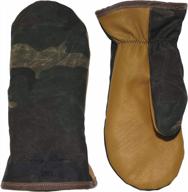 warm winter mittens - stormy kromer waxed tough mitts with water-resistant goatskin palm logo