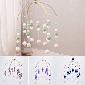 img 2 attached to 👶 Adorable Light Blue Baby Crib Mobile: Felt Ball Hanging Toys, Wind Chimes & Nursery Decor for Newborn, Boys and Girls