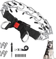 🐶 ivienx dog prong training collar with quick release snap buckle and rubber caps for small medium large breed dogs - includes 2 extra links and a dog whistle logo