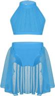 yeahdor 2 piece athletic dancing contemporary girls' clothing - skirts & skorts logo