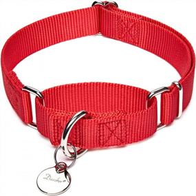img 4 attached to Dazzber Martingale Dog Collar No Pull, Enthusiastic Red, Medium, Neck 14 Inch -21 Inch, Adjustable Collars For Dogs