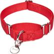 dazzber martingale dog collar no pull, enthusiastic red, medium, neck 14 inch -21 inch, adjustable collars for dogs logo