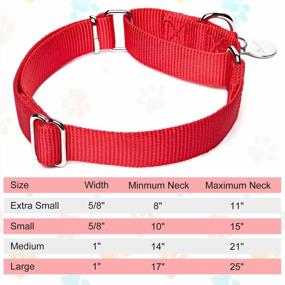 img 3 attached to Dazzber Martingale Dog Collar No Pull, Enthusiastic Red, Medium, Neck 14 Inch -21 Inch, Adjustable Collars For Dogs