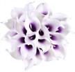 20pcs lifelike artificial calla lily flowers purple for diy bridal bouquet centerpieces - veryhome home decor (purple white) logo