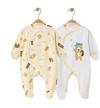 unisex baby footed pajamas 0-3 months - 100% cotton infant footie unionsuit with built-in mittens for sleep and play by cobroo logo