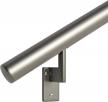 champagne anodized aluminum handrail kit with 2 wall brackets and flush endcaps - 3 feet long, 1.6 inch round logo