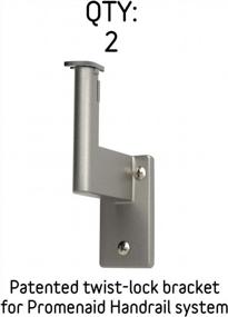 img 2 attached to Champagne Anodized Aluminum Handrail Kit With 2 Wall Brackets And Flush Endcaps - 3 Feet Long, 1.6 Inch Round