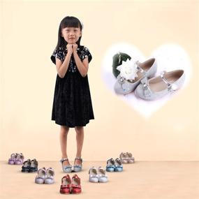 img 2 attached to Sparkle and Shine with EIGHT KM Princess Glittery Aphrodite Girls' Flats!