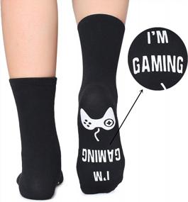 img 1 attached to Get Your Game On With Leotruny'S Funny 'Do Not Disturb' Gaming Socks: Perfect Gifts For Men And Women Gamers