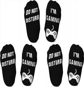 img 4 attached to Get Your Game On With Leotruny'S Funny 'Do Not Disturb' Gaming Socks: Perfect Gifts For Men And Women Gamers
