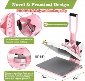 img 1 attached to 15X15 BOSSTOP Clamshell Heat Press Machine - Industrial-Quality Sublimation DIY Digital T-Shirt Printing, Rhinestone HTV Vinyl Heat Transfer For Home Use Businessman (CE/ROHS, Pink)