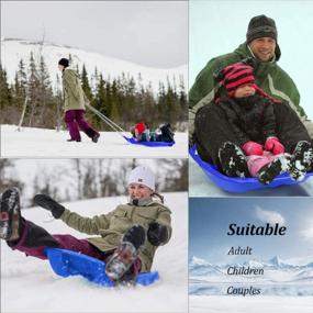 img 1 attached to Heavy Duty Plastic Snow Sled For Skiing And Sledding Fun - Atalawa Toboggan Sleigh Board For Both Men And Women