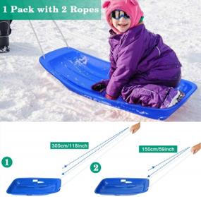 img 2 attached to Heavy Duty Plastic Snow Sled For Skiing And Sledding Fun - Atalawa Toboggan Sleigh Board For Both Men And Women